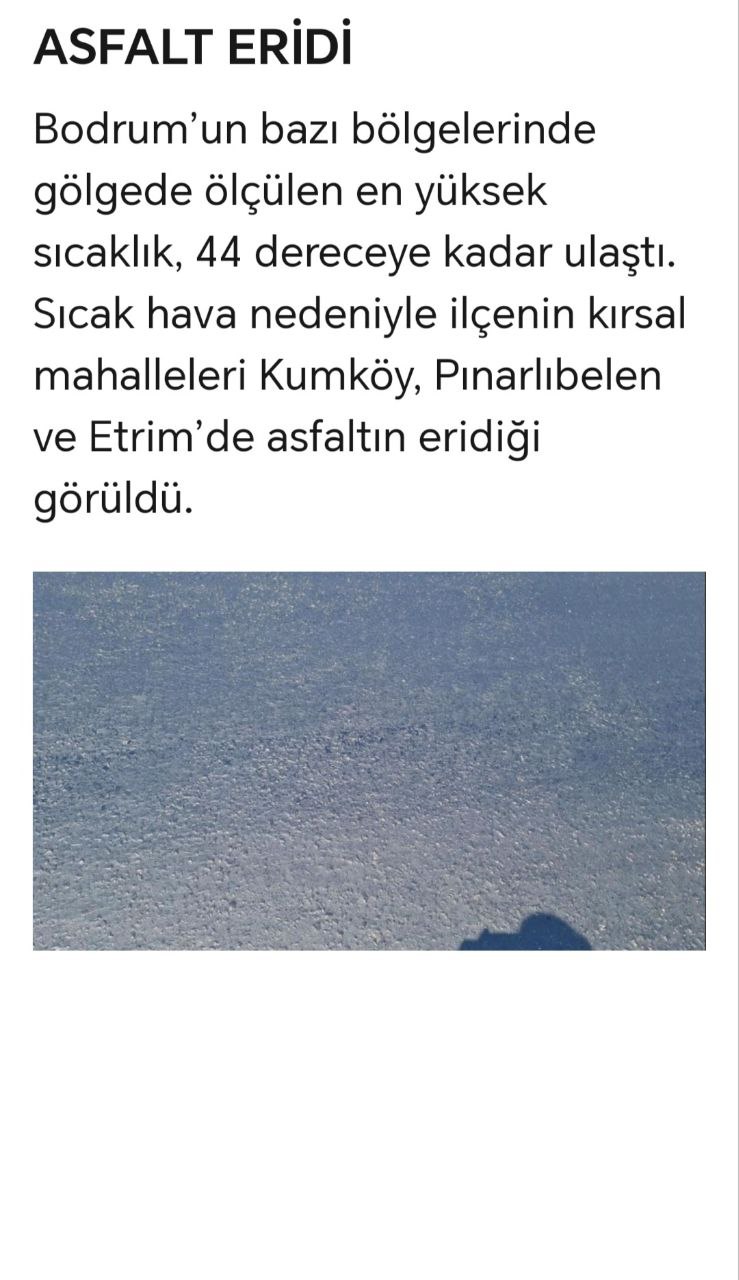 В турецком курорте Бодрум жара расплавила асфальт