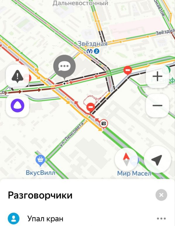 Автокран упал на строящуюся Московско-Дунайскую развязку