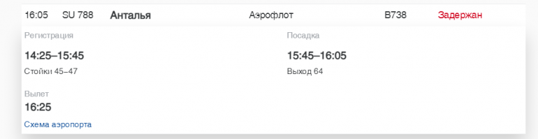 В Пулково S7 и «Аэрофлот» задерживают рейсы до Иркутска, Сочи и Турции