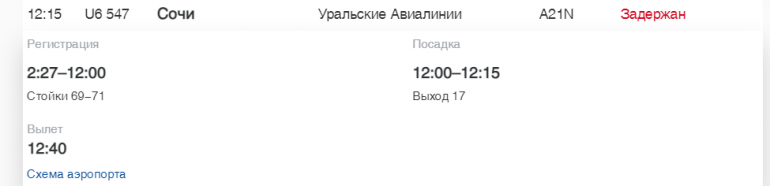 В Пулково «Уральские Авиалинии» и «Ай Флай» задержали рейсы до Сочи и Екатеринбурга