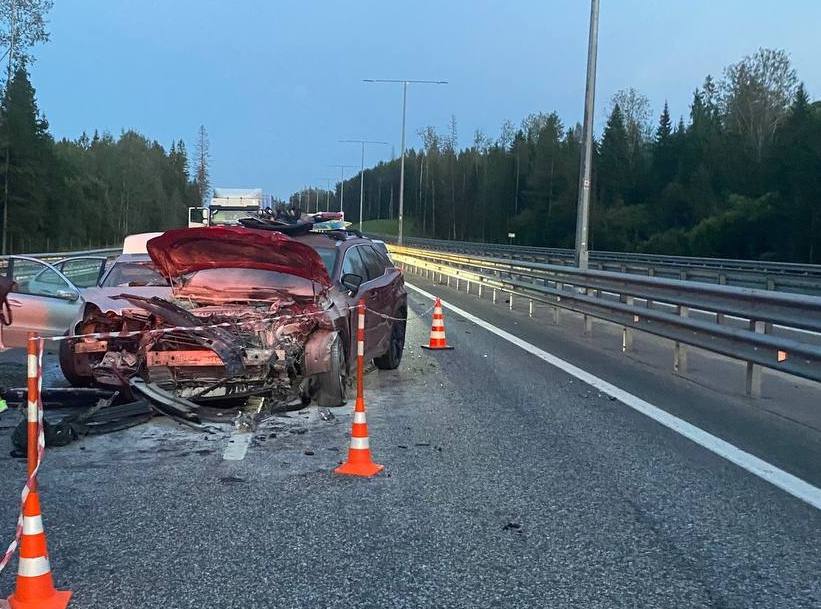 «Лексус» въехал в «Мерседес» на М-11, пассажирку увезли в больницу