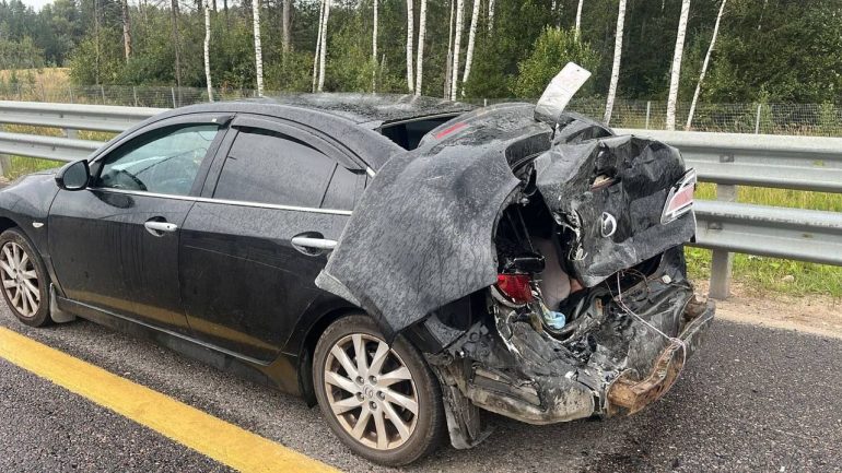 Автодор показал момент ДТП на М-11, где прогремел взрыв