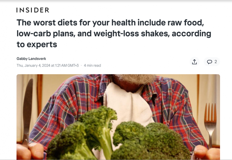 Эксперты назвали три самых вредных для здоровья диеты