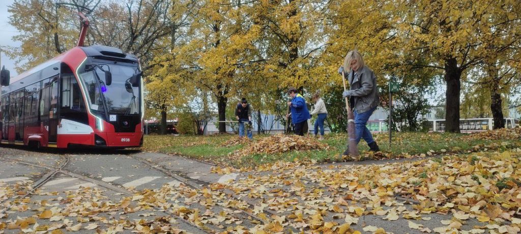 Более 4 тысяч работников транспорта убрали улицы Петербурга в День благоустройства